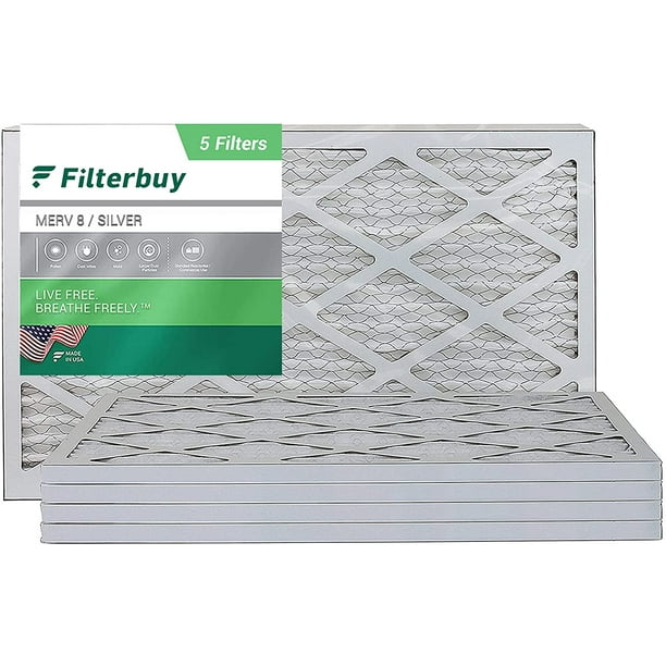 16x24x1 Silver FilterBuy 16x24x1 MERV 8 Pleated AC Furnace Air Filter, Pack of 6 Filters 16x24x1 Silver FilterBuy 16x24x1 MERV 8 Pleated AC Furnace Air Filter, Pack of 6 Filters